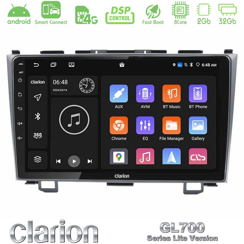 Clarion GL700 Lite Series 8Core Android ClarionOS 2+32GB Honda CRV Navigation Multimedia Tablet 9" Με Carplay & Android Auto