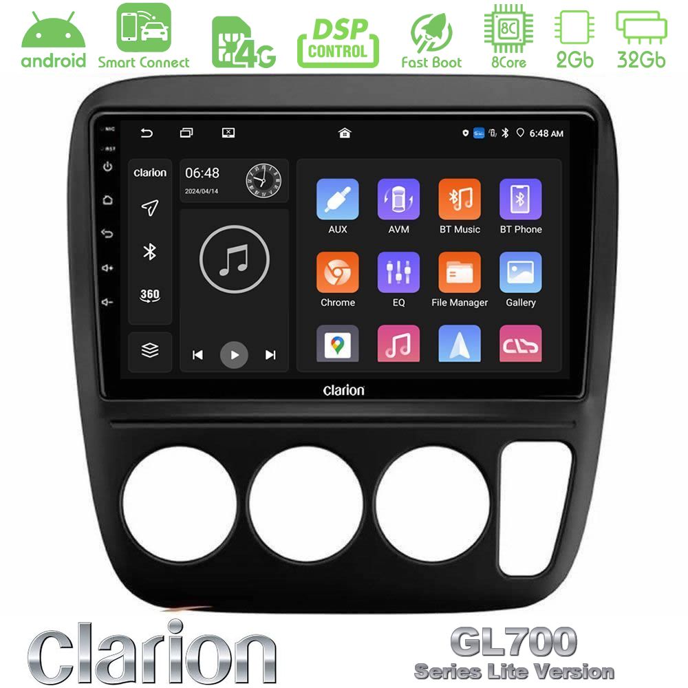Clarion GL700 Lite Series 8Core Android ClarionOS 2+32GB Honda CRV 1997-2001 Navigation Multimedia Tablet 9" Με Carplay & Android Auto