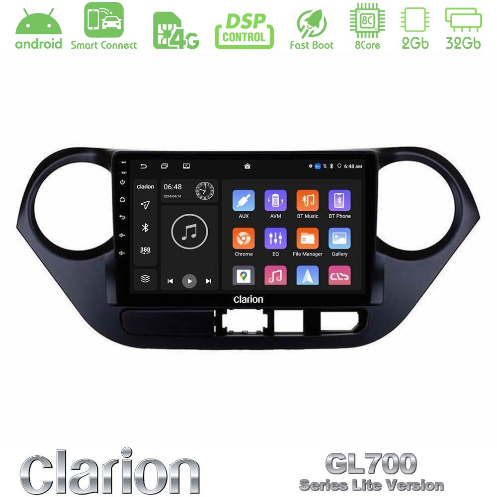 Clarion GL700 Lite Series 8Core Android ClarionOS 2+32GB Hyundai i10 2014-2020 Navigation Multimedia Tablet 9" Με Carplay & Android Auto