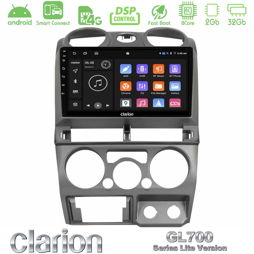 Clarion GL700 Lite Series 8Core Android ClarionOS 2+32GB Isuzu D-Max 2007-2011 Navigation Multimedia Tablet 9" Με Carplay & Android Auto