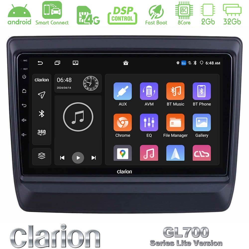 Clarion GL700 Lite Series 8Core Android ClarionOS 2+32GB Isuzu D-MAX 2020-2023 Navigation Multimedia Tablet 9" Με Carplay & Android Auto
