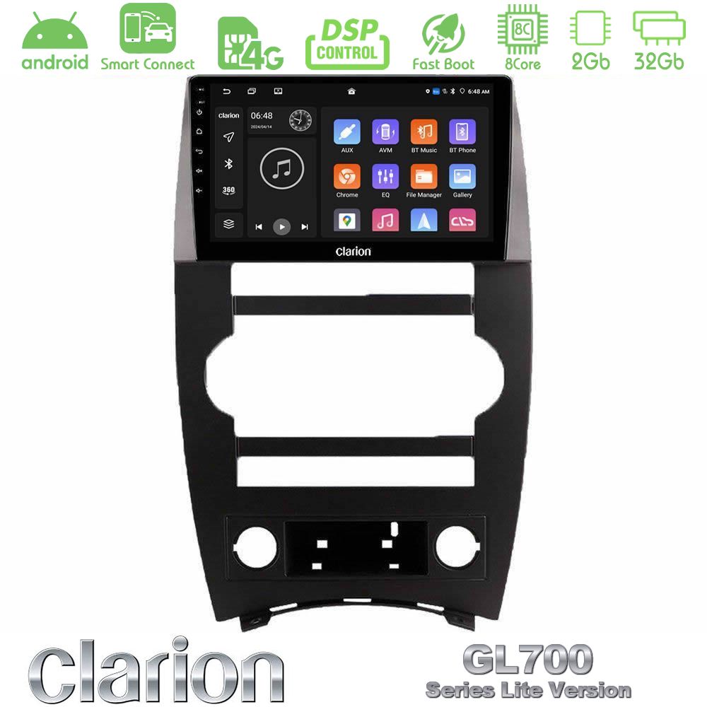 Clarion GL700 Lite Series 8Core Android ClarionOS 2+32GB Jeep Commander 2007-2008 Navigation Multimedia Tablet 9" Με Carplay & Android Auto