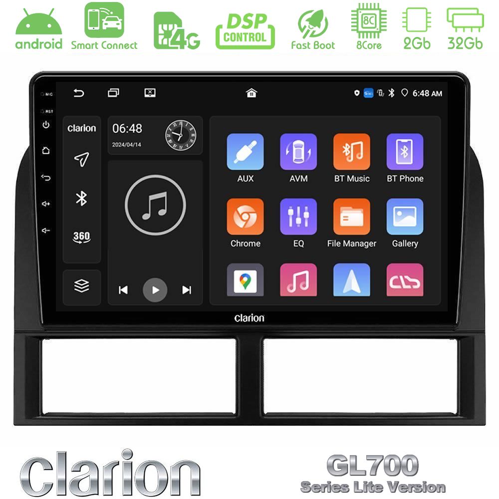 Clarion GL700 Lite Series 8Core Android ClarionOS 2+32GB Jeep Grand Cherokee 1999-2004 Navigation Multimedia Tablet 9" Με Carplay & Android Auto