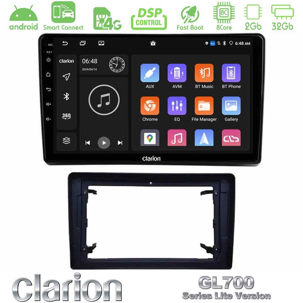 Clarion GL700 Lite Series 8Core Android ClarionOS 2+32GB Chrysler / Dodge / Jeep Navigation Multimedia Tablet 10" Με Carplay & Android Auto