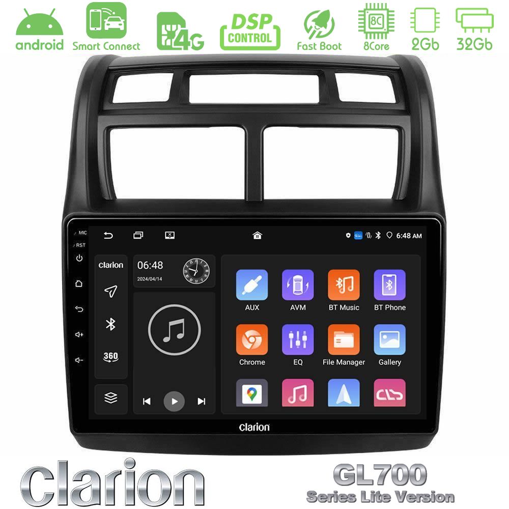 Clarion GL700 Lite Series 8Core Android ClarionOS 2+32GB Kia Sportage 2008-2011 Navigation Multimedia Tablet 9" Με Carplay & Android Auto