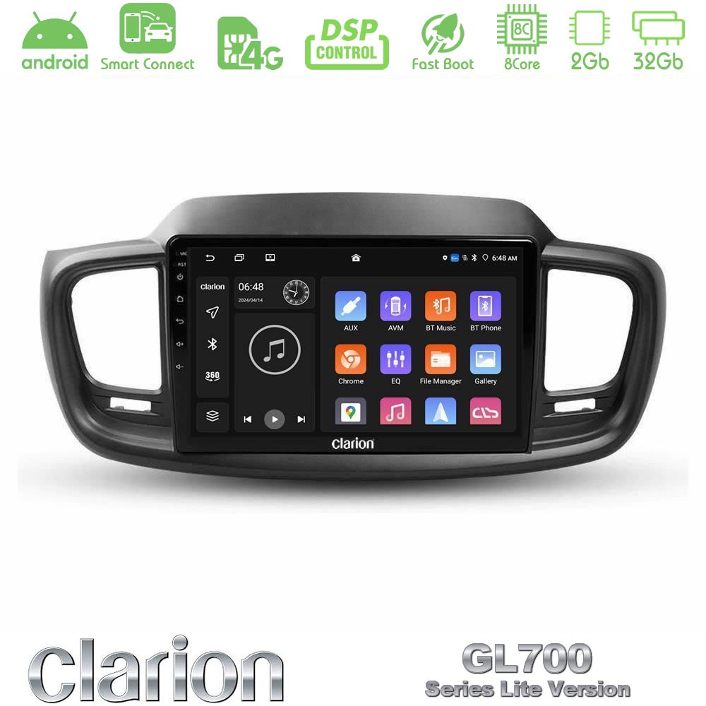 Clarion GL700 Lite Series 8Core Android ClarionOS 2+32GB Kia Sorento 2018-2021 Navigation Multimedia Tablet 9" Με Carplay & Android Auto