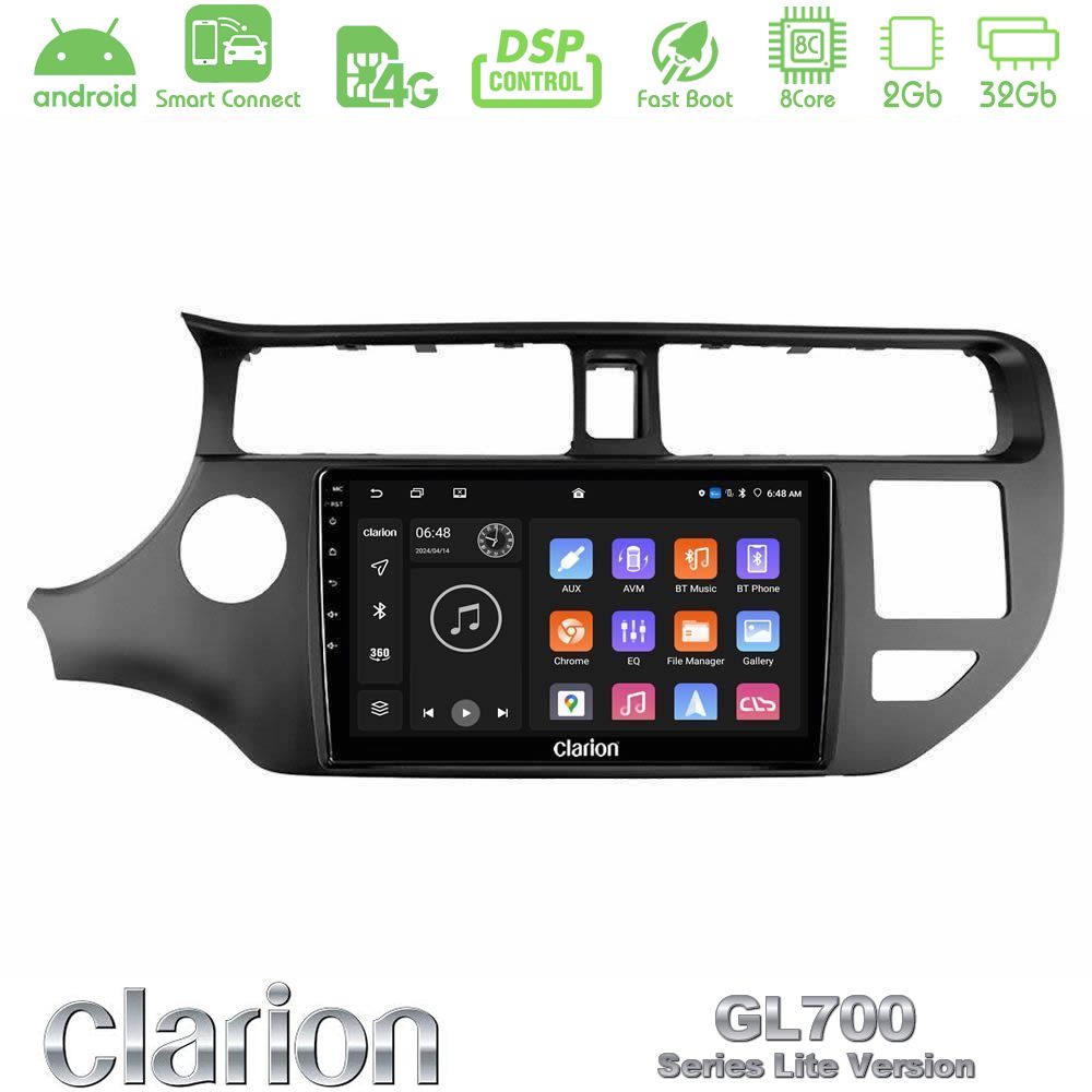 Clarion GL700 Lite Series 8Core Android ClarionOS 2+32GB Kia Rio 2011-2015 Navigation Multimedia Tablet 9" Με Carplay & Android Auto