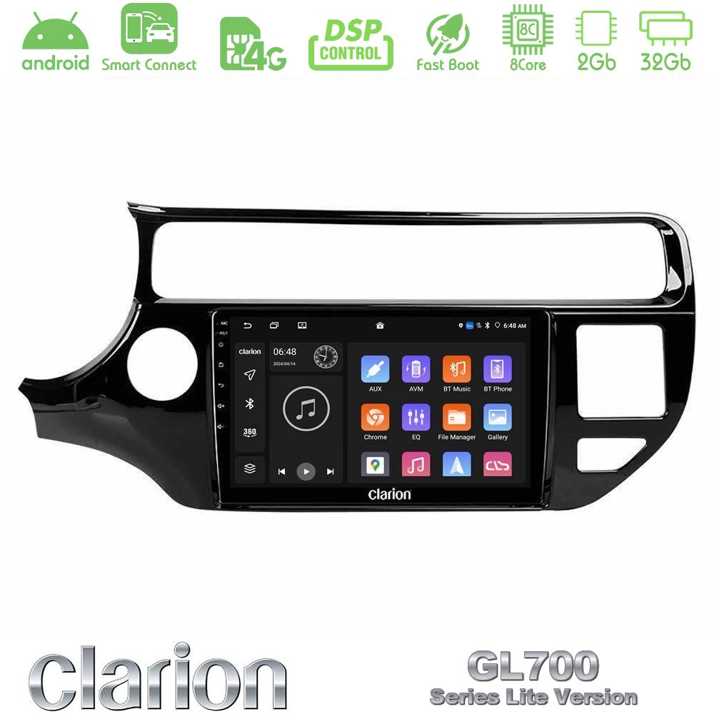 Clarion GL700 Lite Series 8Core Android ClarionOS 2+32GB Kia Rio 2015-2017 Navigation Multimedia Tablet 9" Με Carplay & Android Auto