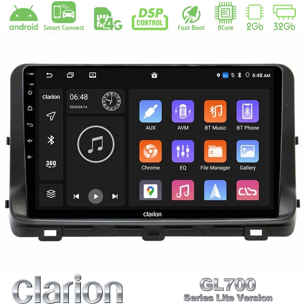 Clarion GL700 Lite Series 8Core Android ClarionOS 2+32GB Kia Ceed 2018-2023 Navigation Multimedia Tablet 10" Με Carplay & Android Auto
