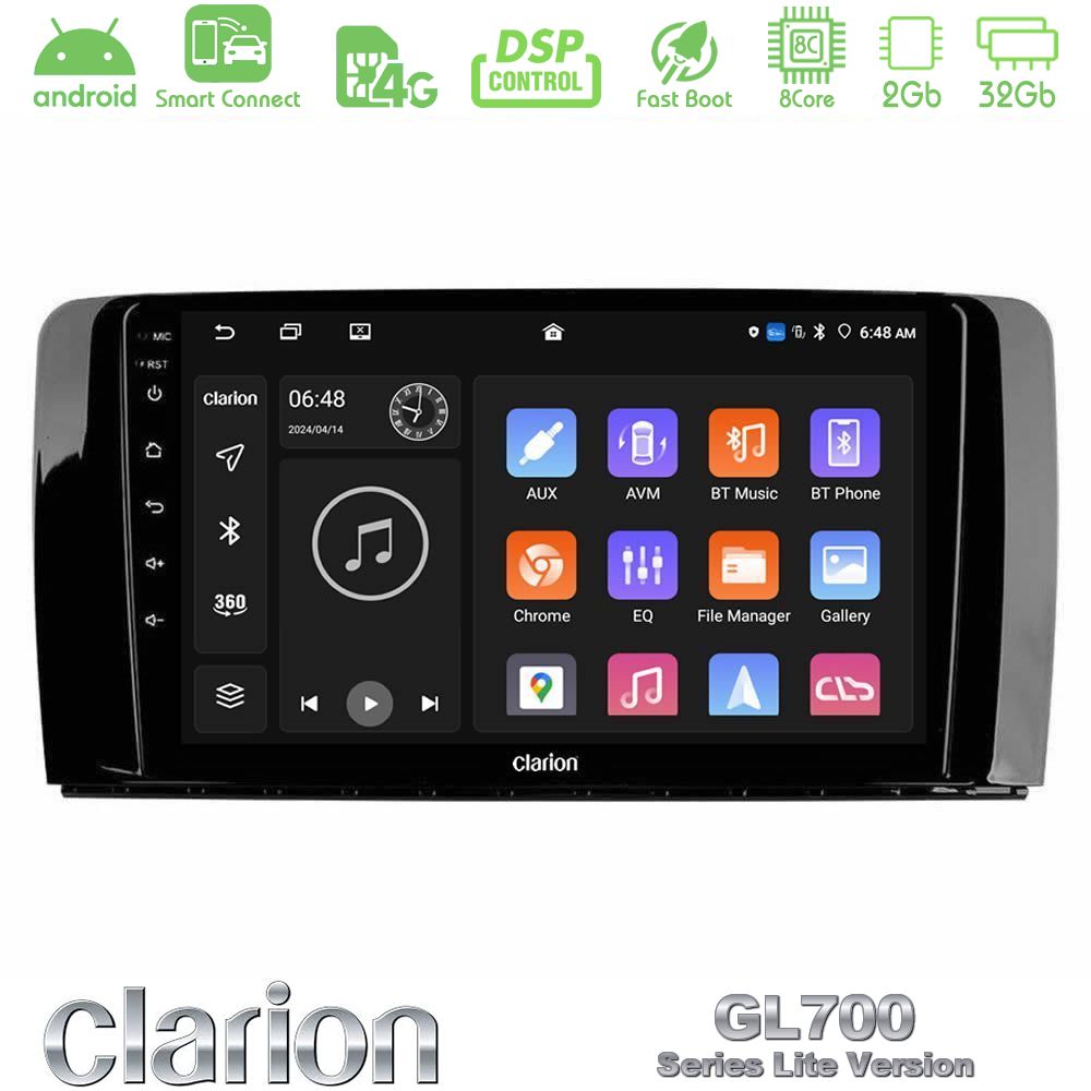 Clarion GL700 Lite Series 8Core Android ClarionOS 2+32GB Mercedes R Class Navigation Multimedia Tablet 9" Με Carplay & Android Auto