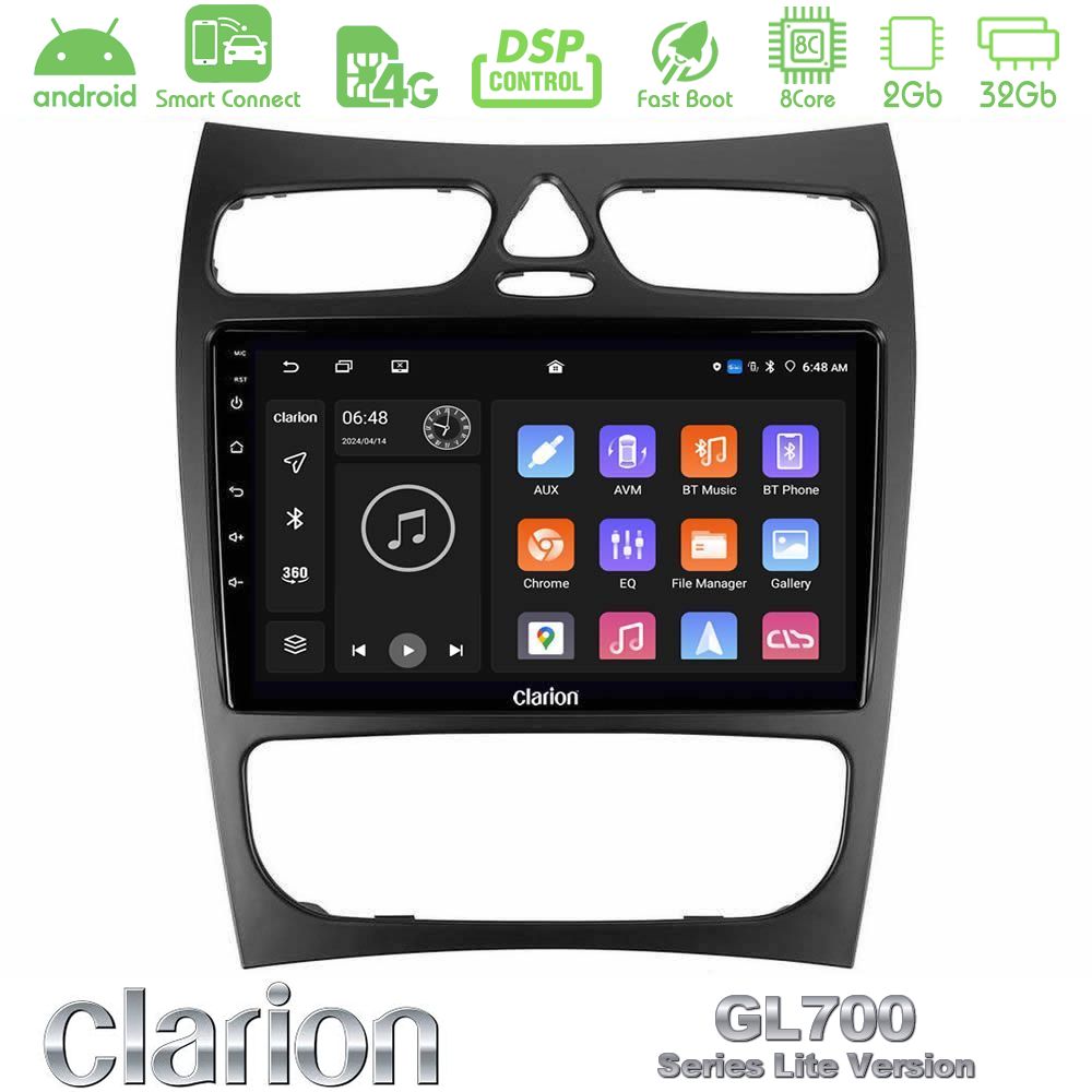 Clarion GL700 Lite Series 8Core Android ClarionOS 2+32GB Mercedes CLK Class W209 2000-2004 Navigation Multimedia Tablet 9" Με Carplay & Android Auto