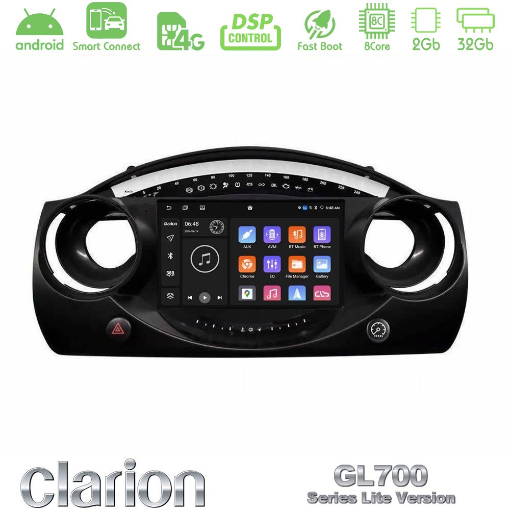Clarion GL700 Lite Series 8Core Android ClarionOS 2+32GB Mini Cooper R50 Navigation Multimedia Tablet 9" Με Carplay & Android Auto