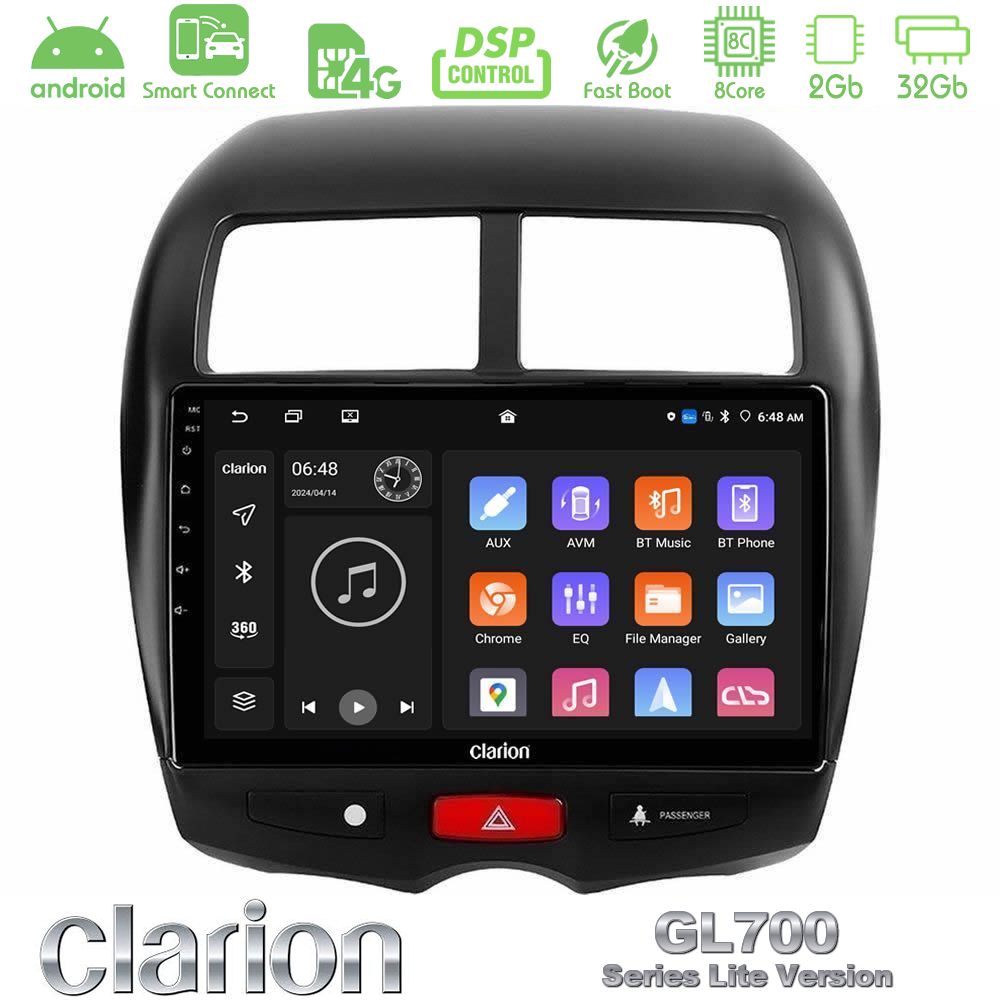 Clarion GL700 Lite Series 8Core Android ClarionOS 2+32GB Mitsubishi ASX Navigation Multimedia Tablet 10" Με Carplay & Android Auto