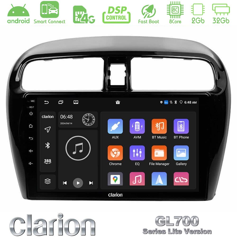 Clarion GL700 Lite Series 8Core Android ClarionOS 2+32GB Mitsubishi Space Star 2013-2016 Navigation Multimedia Tablet 9" Με Carplay & Android Auto