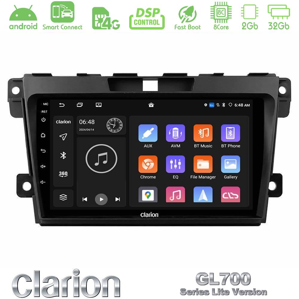 Clarion GL700 Lite Series 8Core Android ClarionOS 2+32GB Mazda CX-7 2007-2011 Navigation Multimedia Tablet 9" Με Carplay & Android Auto