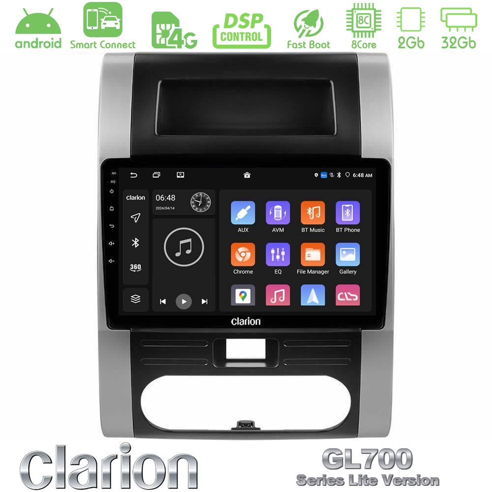 Clarion GL700 Lite Series 8Core Android ClarionOS 2+32GB Nissan X-Trail T31 Navigation Multimedia Tablet 10" Με Carplay & Android Auto