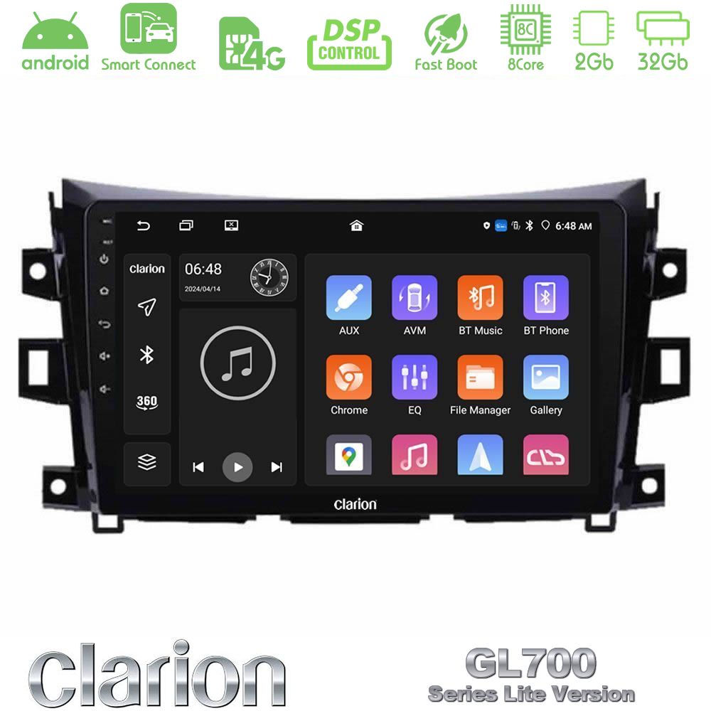 Clarion GL700 Lite Series 8Core Android ClarionOS 2+32GB Nissan Navara NP300 Navigation Multimedia Tablet 9" Με Carplay & Android Auto