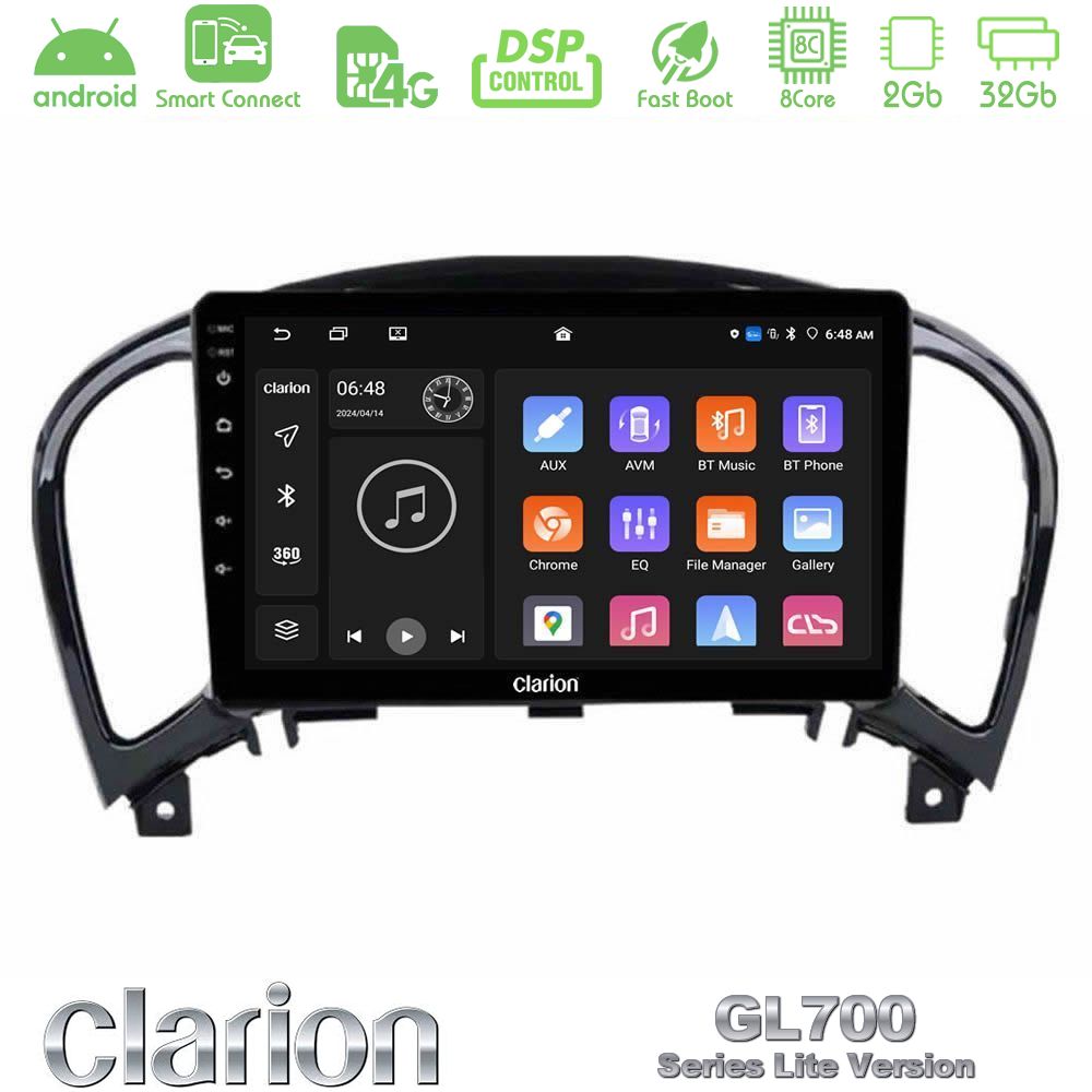 Clarion GL700 Lite Series 8Core Android ClarionOS 2+32GB Nissan Juke Navigation Multimedia Tablet 9" Με Carplay & Android Auto