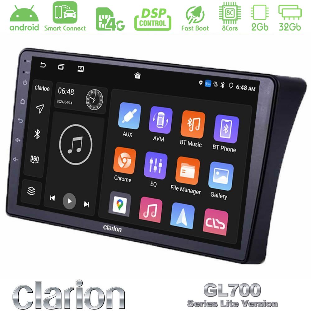 Clarion GL700 Lite Series 8Core Android ClarionOS 2+32GB Nissan Navara D40 Navigation Multimedia Tablet 9" Με Carplay & Android Auto