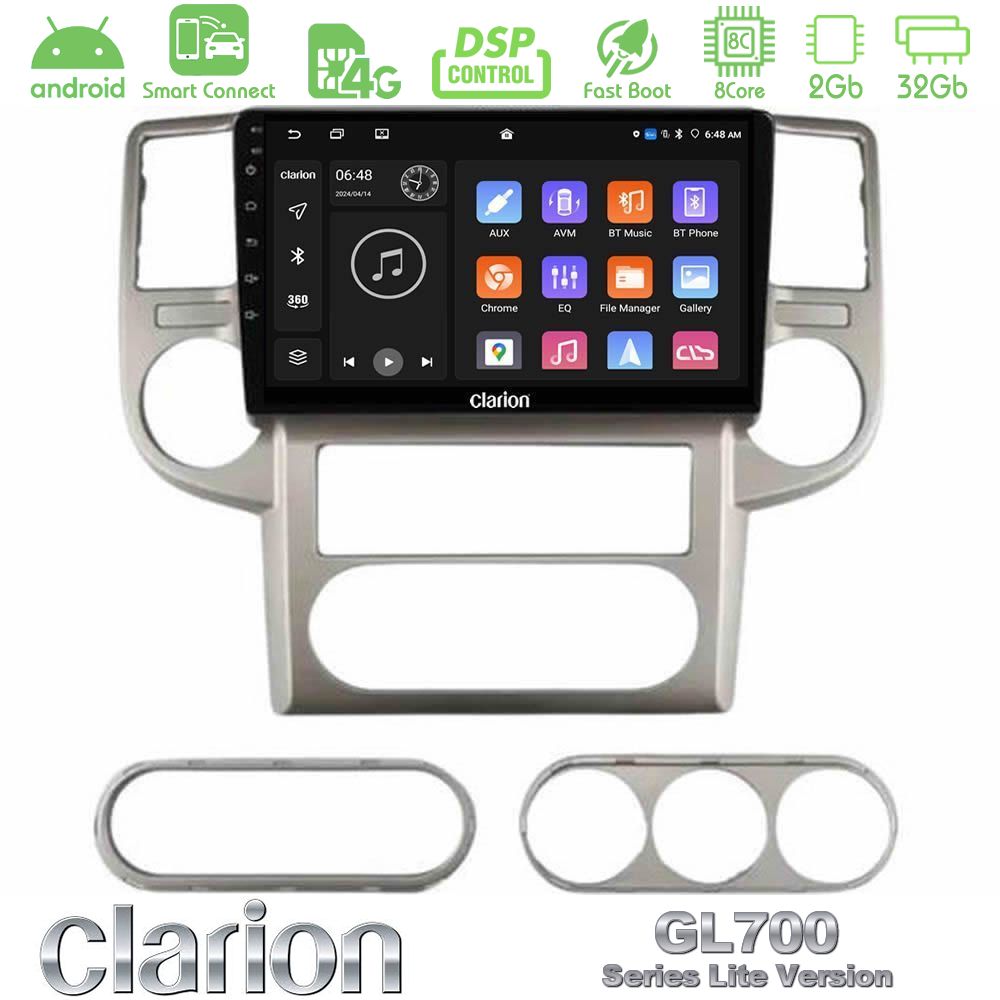 Clarion GL700 Lite Series 8Core Android ClarionOS 2+32GB Nissan X-Trail 2003-2007 Navigation Multimedia Tablet 10" Με Carplay & Android Auto