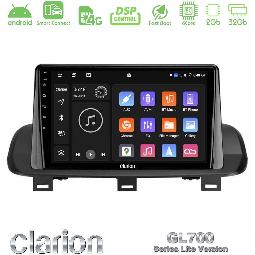 Clarion GL700 Lite Series 8Core Android ClarionOS 2+32GB Nissan Qashqai J12 & X-Trail T33 Navigation Multimedia Tablet 10" Με Carplay & Android Auto
