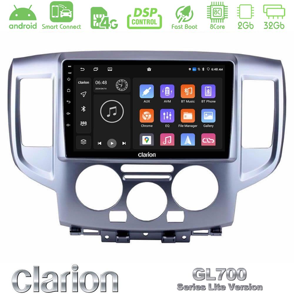 Clarion GL700 Lite Series 8Core Android ClarionOS 2+32GB Nissan NV200 Navigation Multimedia Tablet 9" Με Carplay & Android Auto