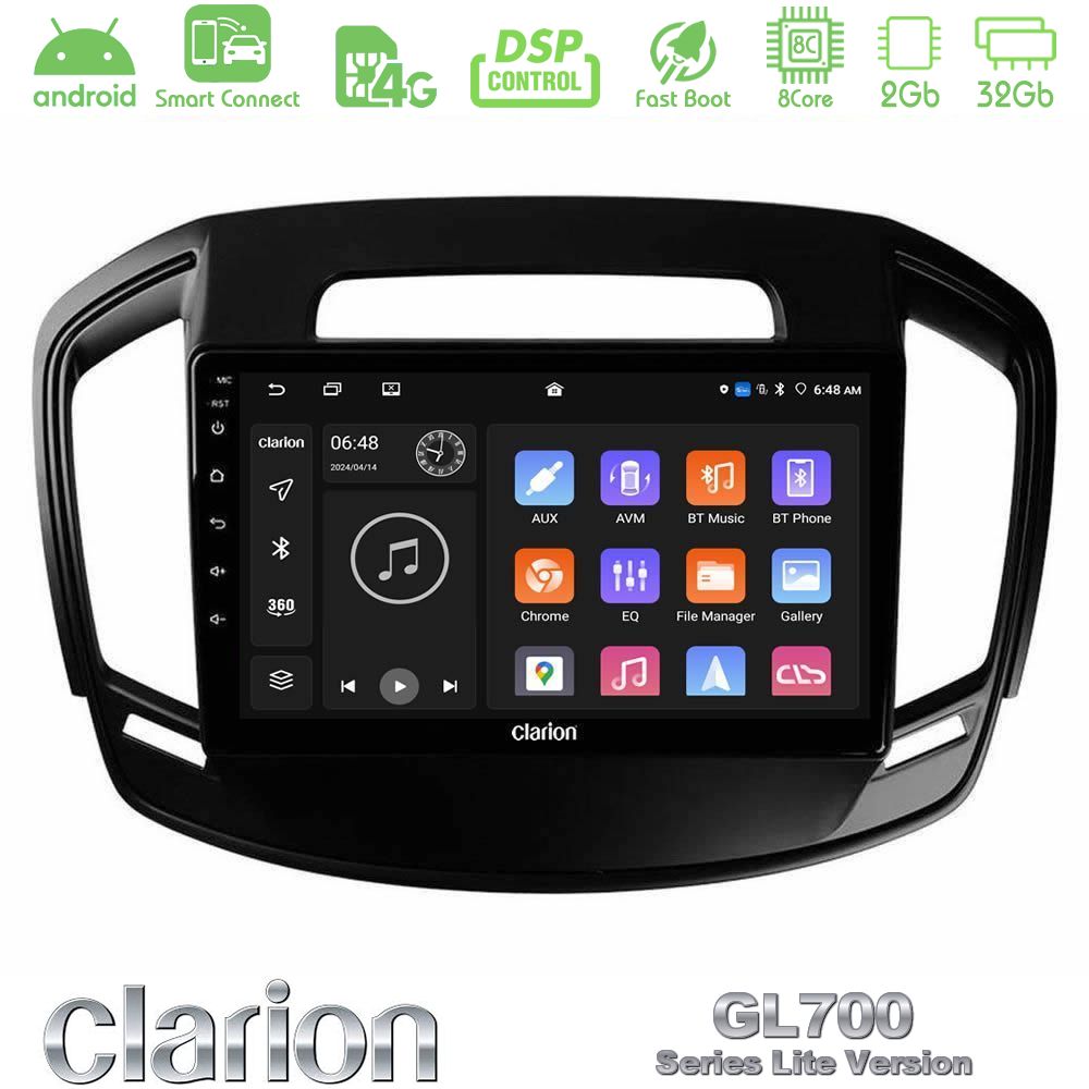 Clarion GL700 Lite Series 8Core Android ClarionOS 2+32GB Opel Insignia 2014-2017 Navigation Multimedia Tablet 9" Με Carplay & Android Auto