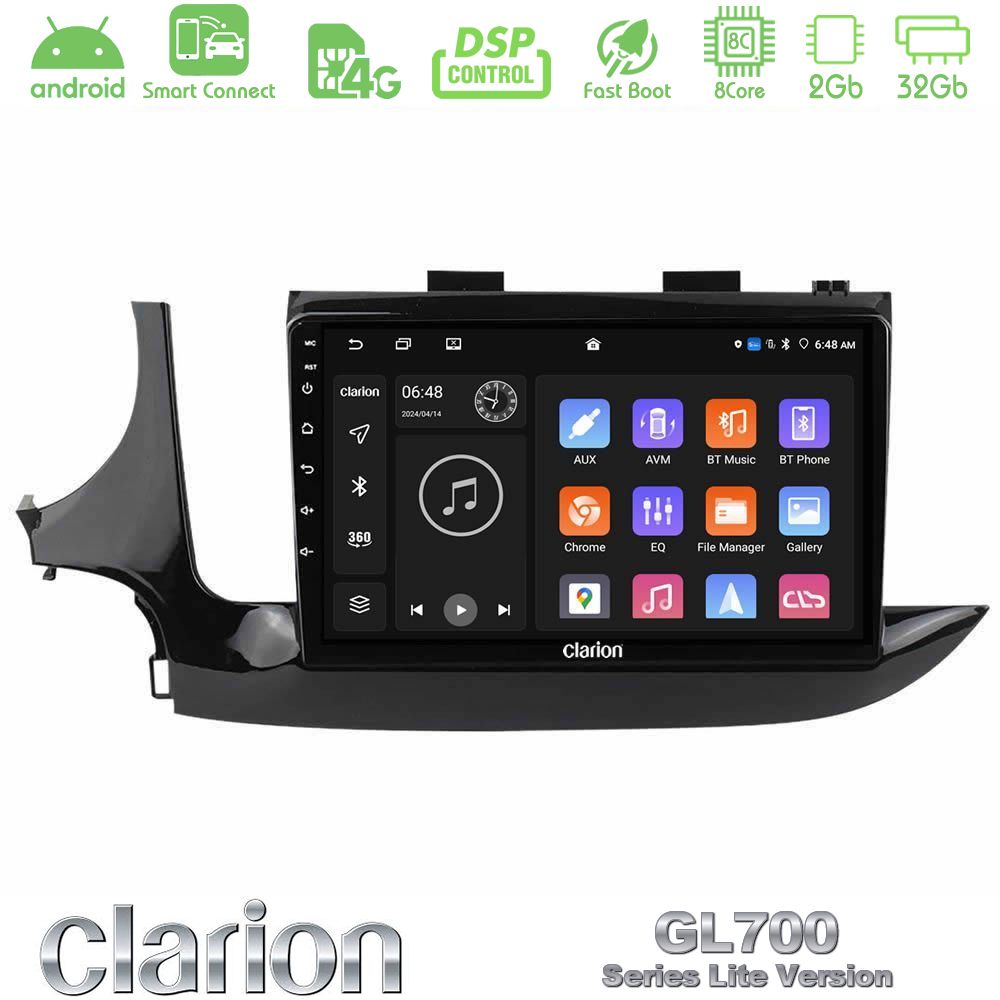 Clarion GL700 Lite Series 8Core Android ClarionOS 2+32GB Opel Mokka 2016-2020 Navigation Multimedia Tablet 9" Με Carplay & Android Auto