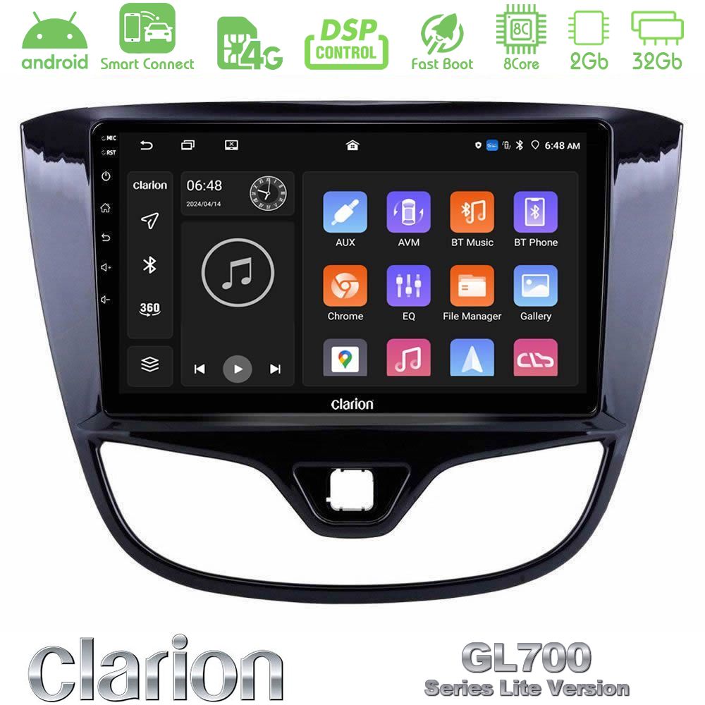 Clarion GL700 Lite Series 8Core Android ClarionOS 2+32GB Opel Karl 2017-2019 Navigation Multimedia Tablet 9" Με Carplay & Android Auto