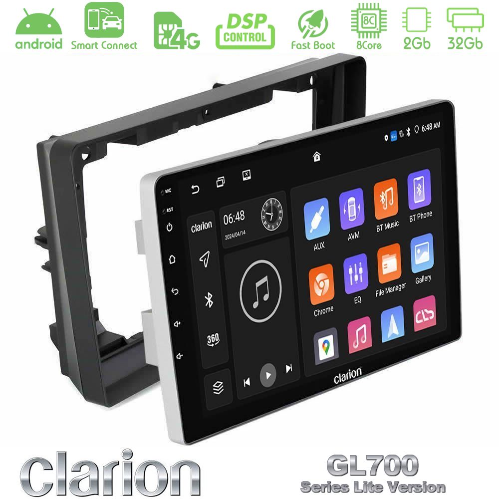 Clarion GL700 Lite Series 8Core Android ClarionOS 2+32GB Peugeot 308 2013-2020 Navigation Multimedia Tablet 9" Με Carplay & Android Auto