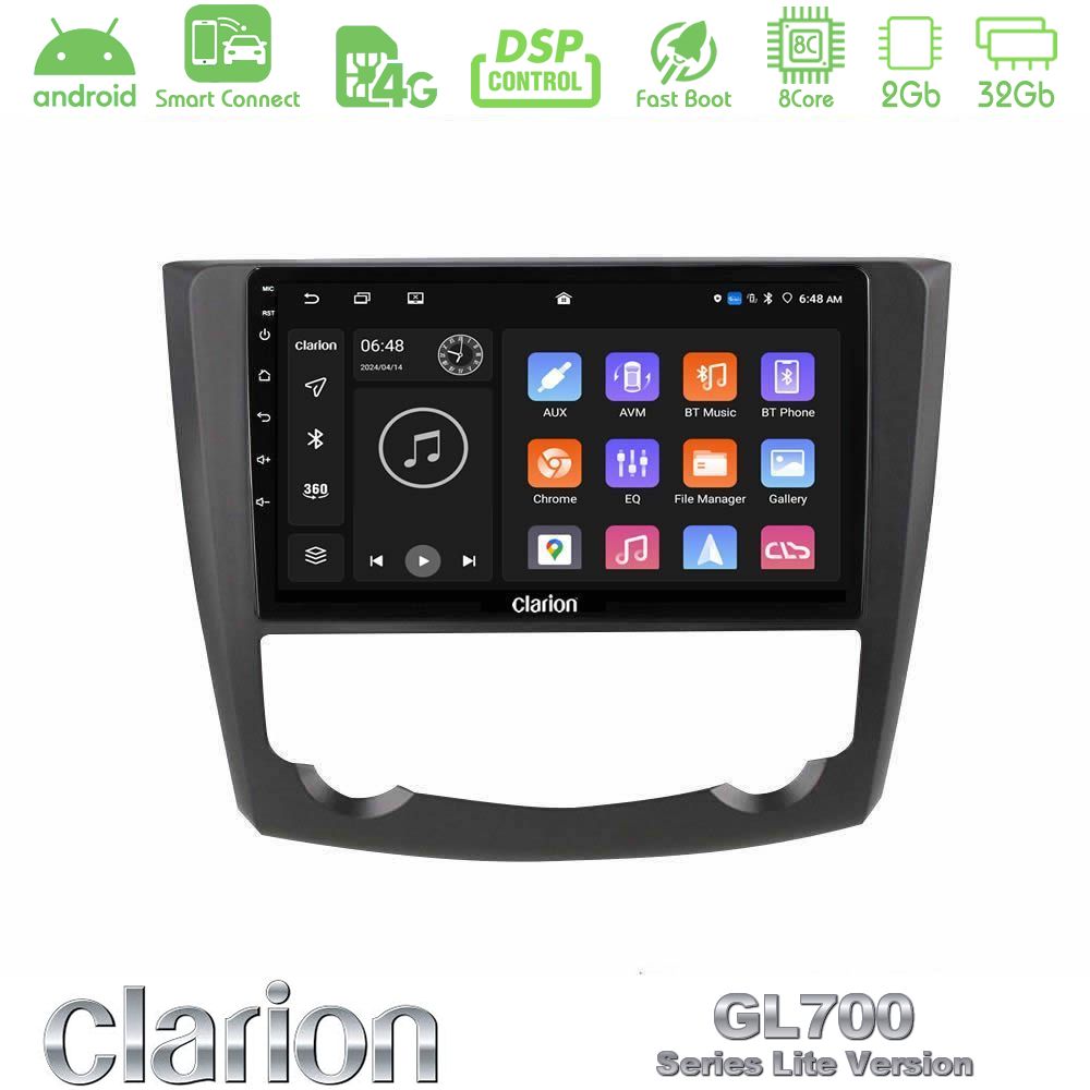 Clarion GL700 Lite Series 8Core Android ClarionOS 2+32GB Renault Kadjar Navigation Multimedia Tablet 9" Με Carplay & Android Auto