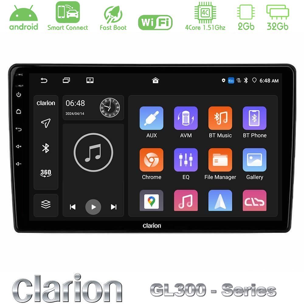 Clarion GL300 Series Alfa Romeo Giulietta 2014-2021 4Core Android ClarionOS 2+32GB Navigation Multimedia Tablet 10" Με Carplay & Android Auto