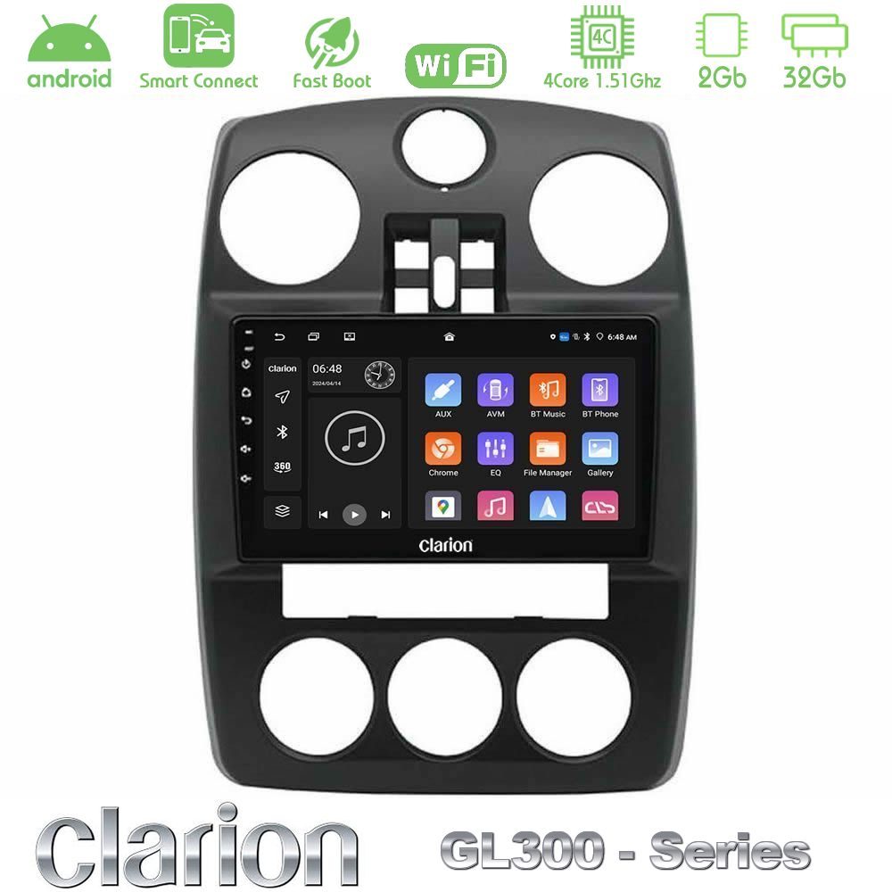 Clarion GL300 Series Chrysler PT-Cruiser 2000-2005 4Core Android ClarionOS 2+32GB Navigation Multimedia Tablet 9" Με Carplay & Android Auto