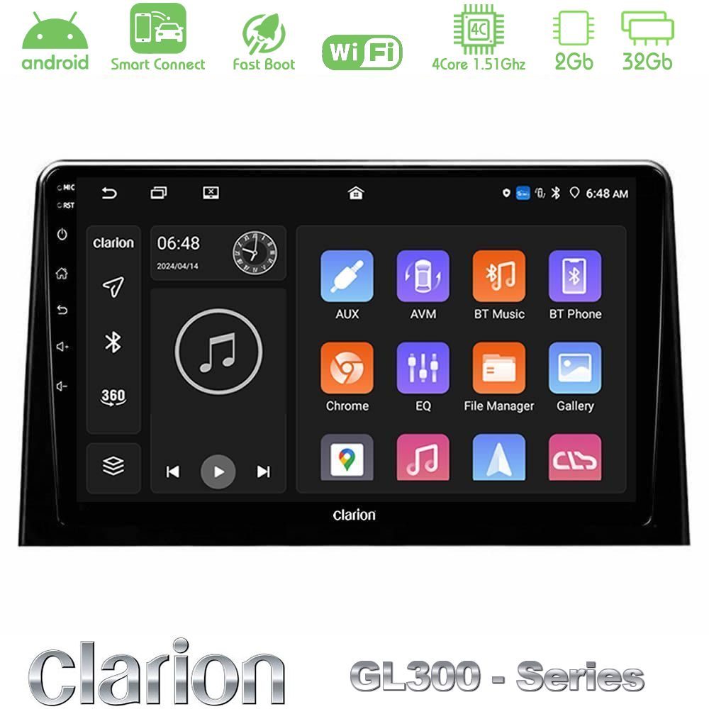 Clarion GL300 Series 4Core Android ClarionOS 2+32GB Peugeot Partner / Citroen Berlingo 2020-> Navigation Multimedia Tablet 10" Με Carplay & Android Auto