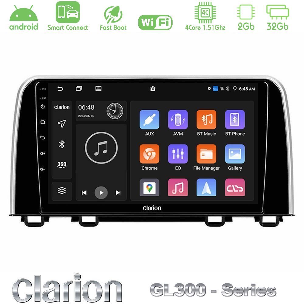 Clarion GL300 Series 4Core Android ClarionOS 2+32GB Honda CR-V 2019-> Navigation Multimedia Tablet 10" Με Carplay & Android Auto