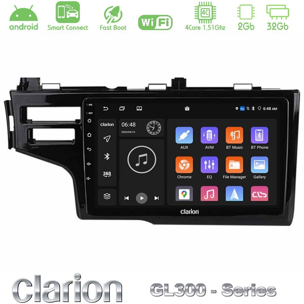 Clarion GL300 Series 4Core Android ClarionOS 2+32GB Honda Jazz 2013-2020 Navigation Multimedia Tablet 9" Με Carplay & Android Auto