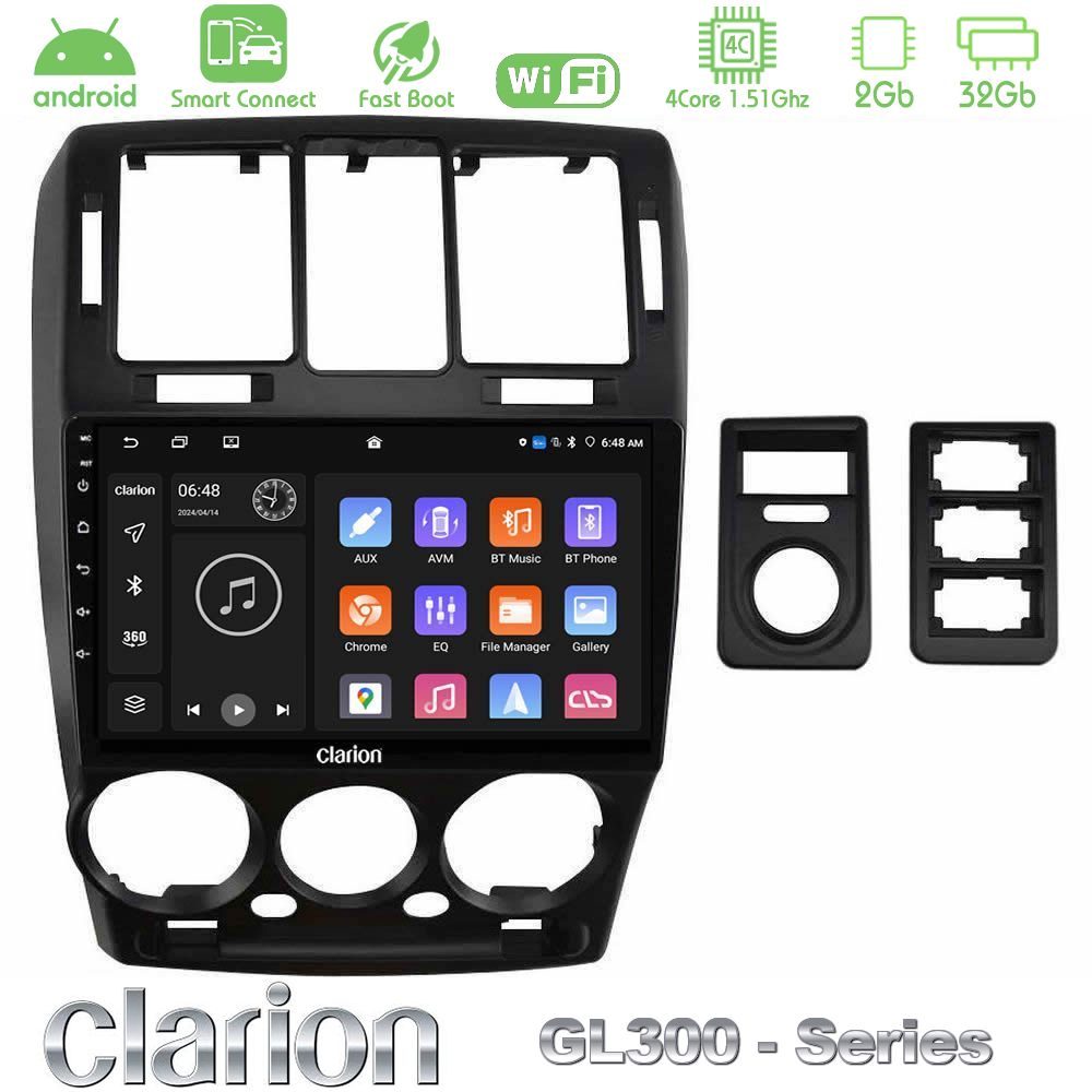 Clarion GL300 Series 4Core Android ClarionOS 2+32GB Hyundai Getz 2002-2009 Navigation Multimedia Tablet 9" Με Carplay & Android Auto