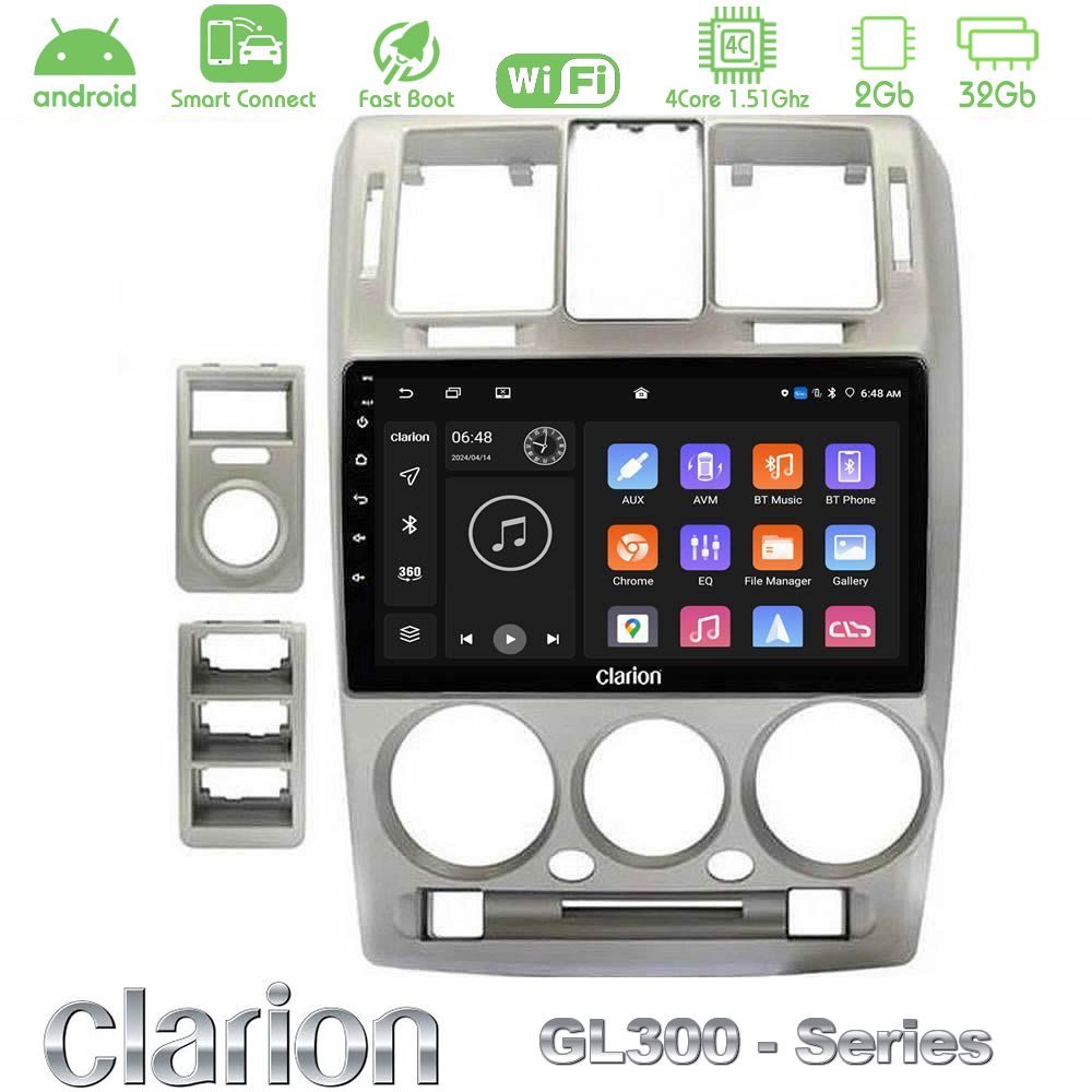 Clarion GL300 Series Hyundai Getz 2002-2009 4Core Android ClarionOS 2+32GB Navigation Multimedia Tablet 9" Με Carplay & Android Auto