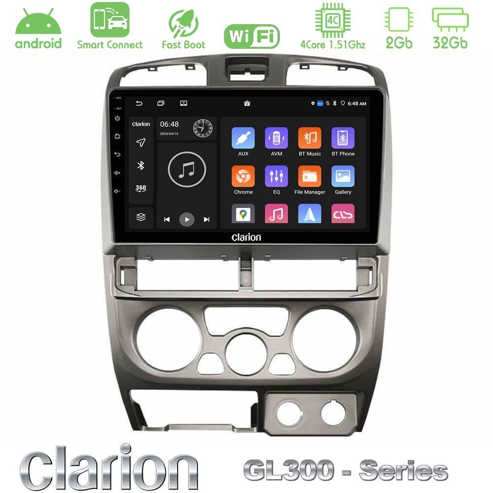 Clarion GL300 Series 4Core Android ClarionOS 2+32GB Isuzu D-Max 2004-2006 Navigation Multimedia Tablet 9" Με Carplay & Android Auto