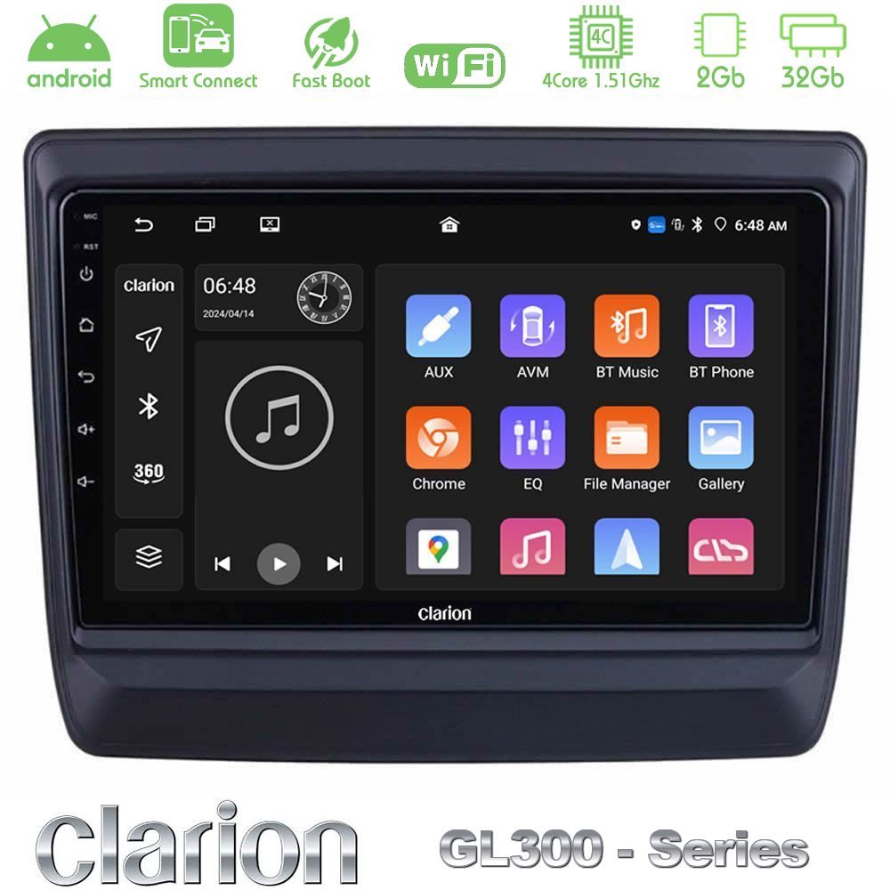 Clarion GL300 Series 4Core Android ClarionOS 2+32GB Isuzu D-MAX 2020-2023 Navigation Multimedia Tablet 9" Με Carplay & Android Auto