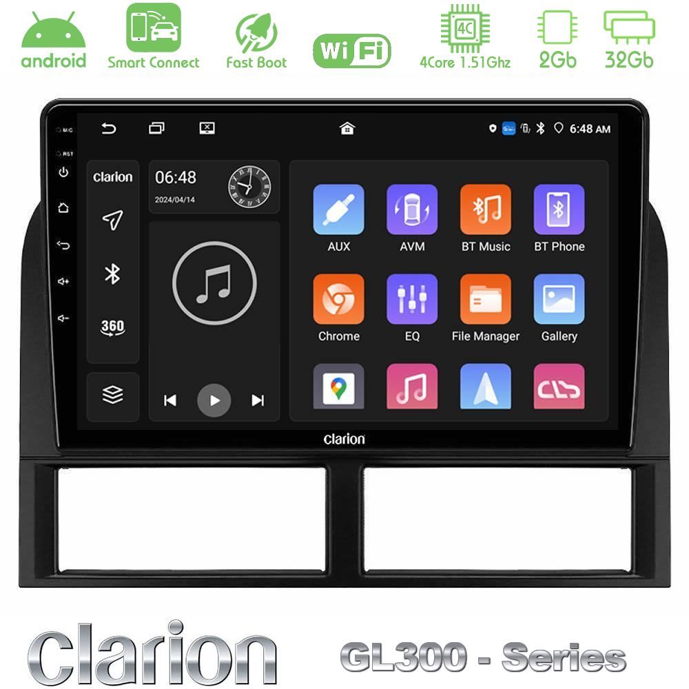 Clarion GL300 Series 4Core Android ClarionOS 2+32GB Jeep Grand Cherokee 1999-2004 Navigation Multimedia Tablet 9" Με Carplay & Android Auto