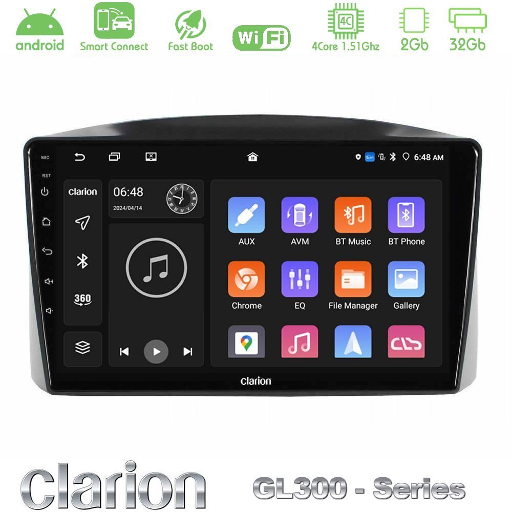Clarion GL300 Series Jeep Grand Cherokee 2005-2007 4Core Android ClarionOS 2+32GB Navigation Multimedia Tablet 10" Με Carplay & Android Auto Με Carplay & Android Auto