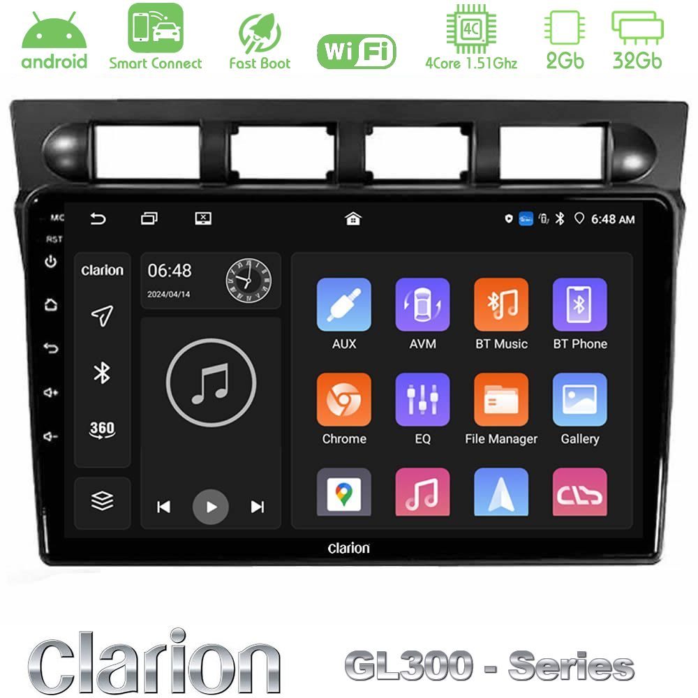 Clarion GL300 Series Kia Picanto 2004-2007 4Core Android ClarionOS 2+32GB Navigation Multimedia Tablet 9" Με Carplay & Android Auto