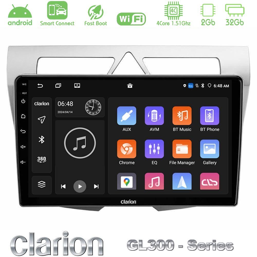Clarion GL300 Series 4Core Android ClarionOS 2+32GB Kia Picanto Navigation Multimedia Tablet 9" Με Carplay & Android Auto