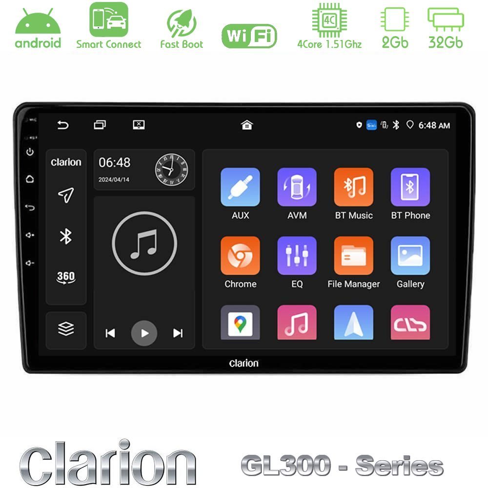 Clarion GL300 Series Kia Ceed 2007-2009 4Core Android ClarionOS 2+32GB Navigation Multimedia Tablet 9" Με Carplay & Android Auto