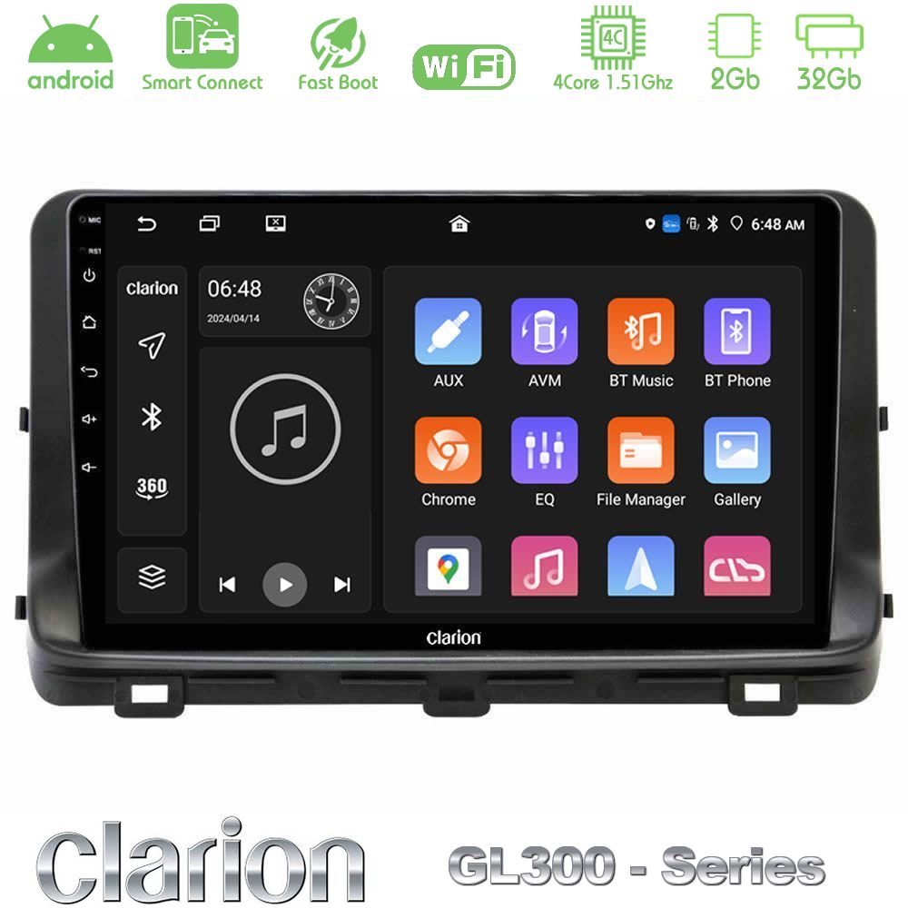 Clarion GL300 Series 4Core Android ClarionOS 2+32GB Kia Ceed 2018-2023 Navigation Multimedia Tablet 10" Με Carplay & Android Auto