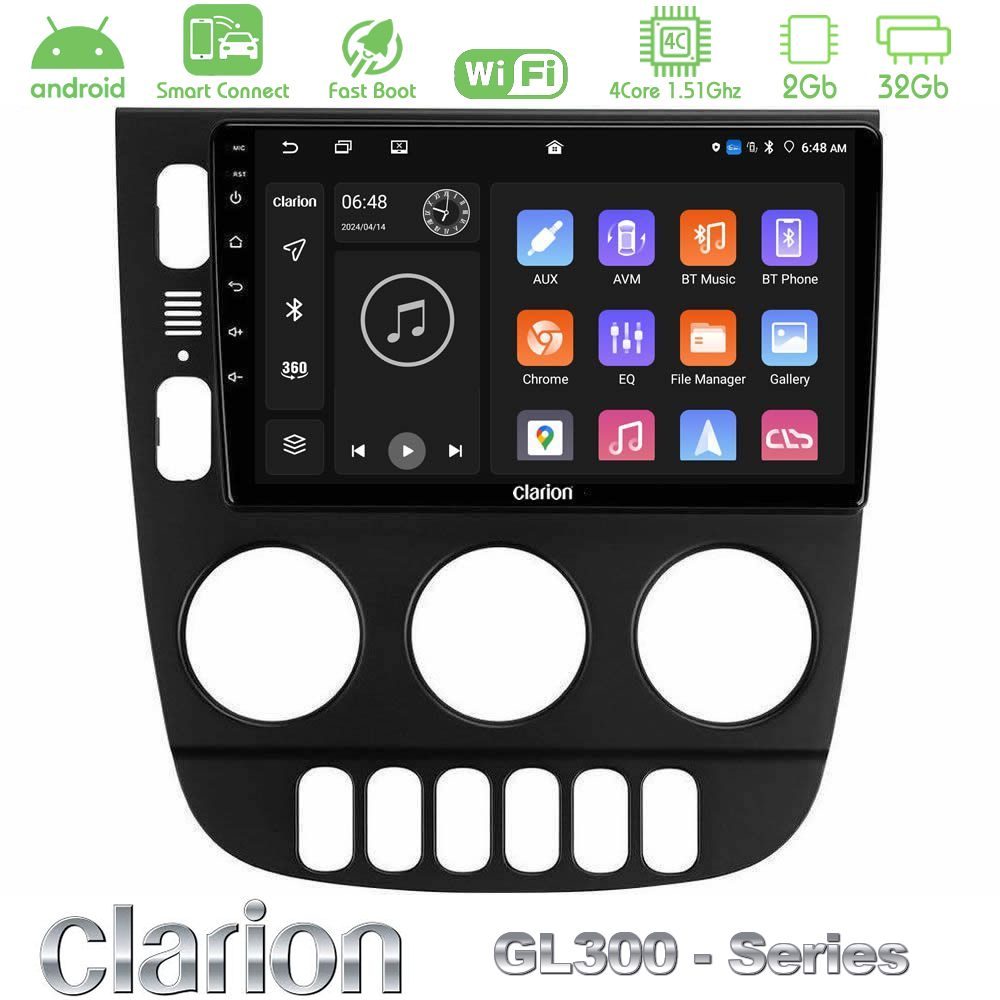 Clarion GL300 Series 4Core Android ClarionOS 2+32GB Mercedes ML Class 1998-2005 Navigation Multimedia Tablet 9" Με Carplay & Android Auto