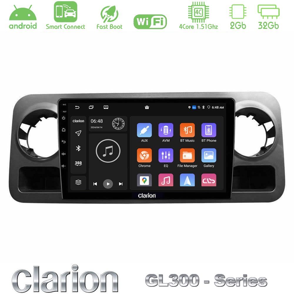 Clarion GL300 Series 4Core Android ClarionOS 2+32GB Mercedes Sprinter W907 Navigation Multimedia Tablet 10" Με Carplay & Android Auto