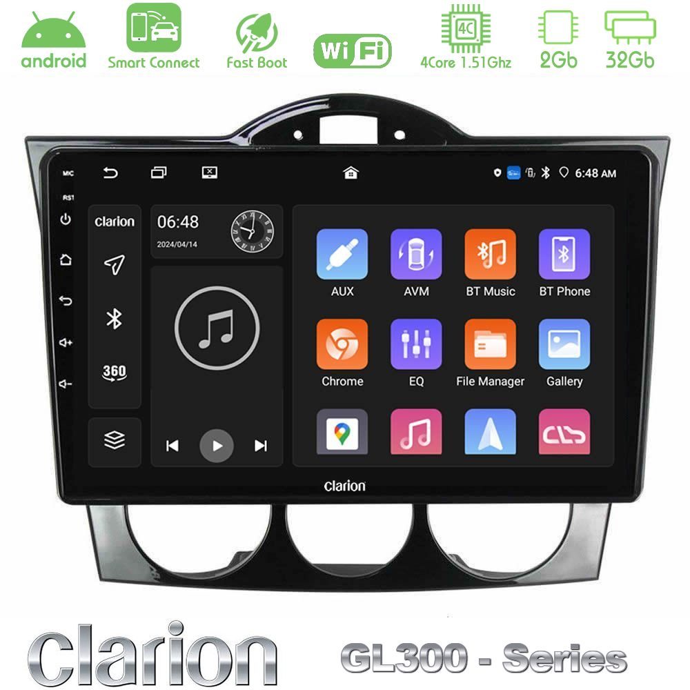 Clarion GL300 Series 4Core Android ClarionOS 2+32GB Mazda RX8 2003-2008 Navigation Multimedia Tablet 9" Με Carplay & Android Auto