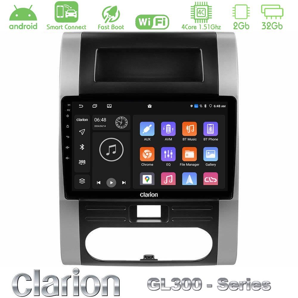 Clarion GL300 Series 4Core Android ClarionOS 2+32GB Nissan X-Trail T31 Navigation Multimedia Tablet 10" Με Carplay & Android Auto